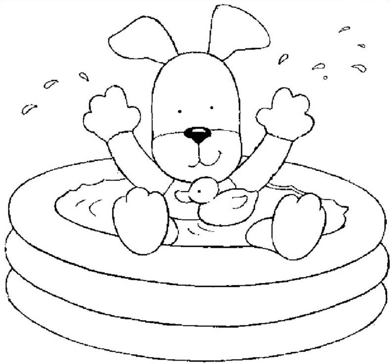 Coloriage d'une salle de bain avec divers éléments de décoration