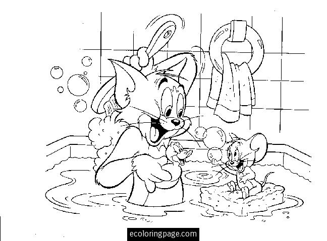 Coloriage d'une salle de bain avec baignoire et lavabo