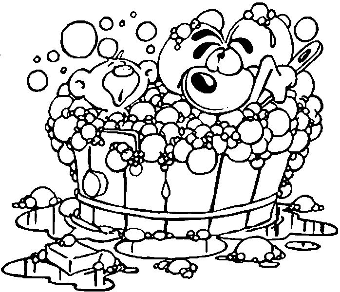 Coloriage d'une salle de bain moderne avec baignoire et accessoires