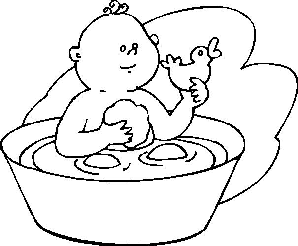 Coloriage d'une salle de bain avec baignoire et accessoires
