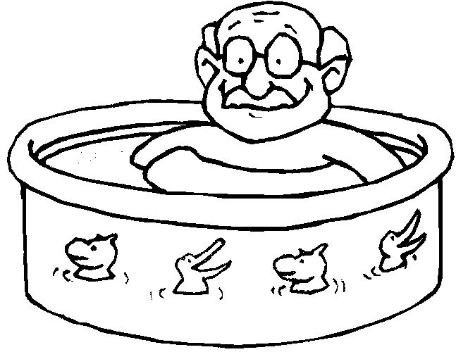 Coloriage d'une salle de bain avec baignoire et accessoires