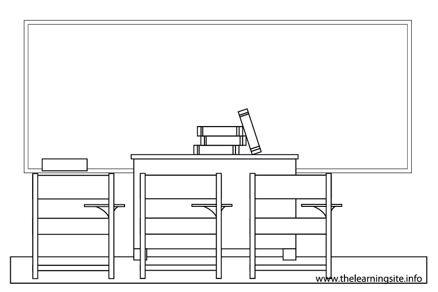 Coloriage d'une salle de classe animée avec des élèves et des éléments scolaires