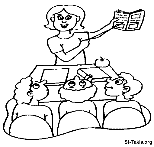 Coloriage d'une salle de classe avec des élèves en activité