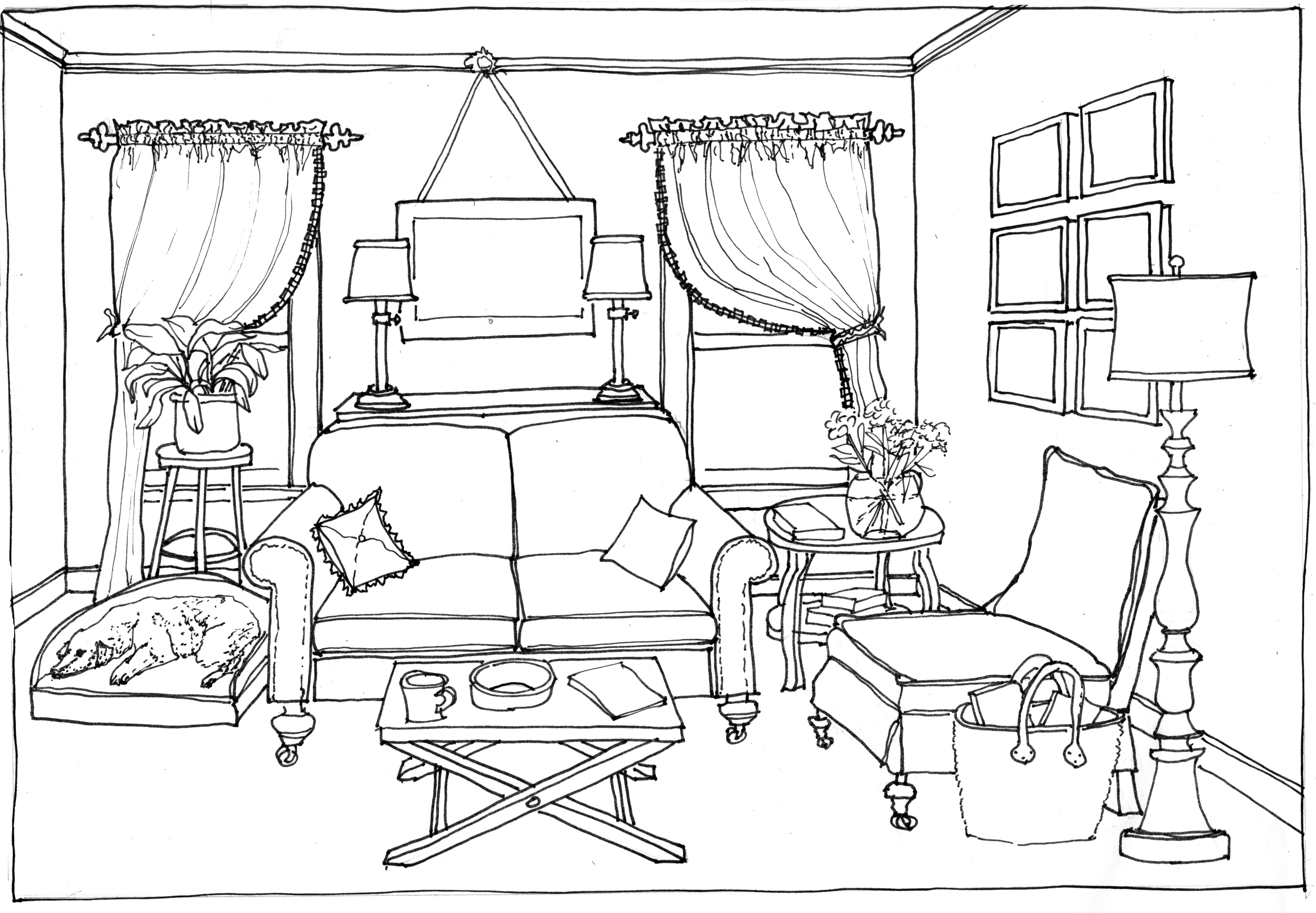 Scène de salon accueillant avec mobilier et décoration