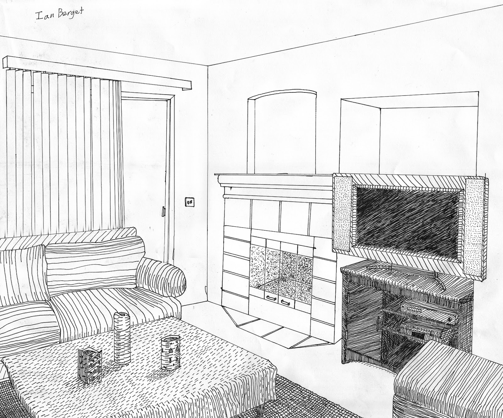 Coloriage d’un salon chaleureux avec des meubles modernes