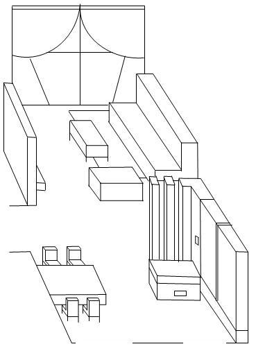 Coloriage d'un salon confortable avec des éléments de décoration variés