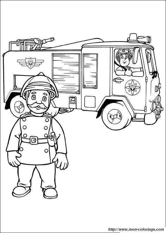 Sam le Pompier en action avec son camion de pompier