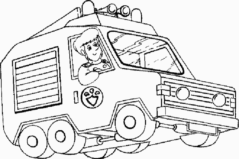 Sam le Pompier en action avec son camion de pompier