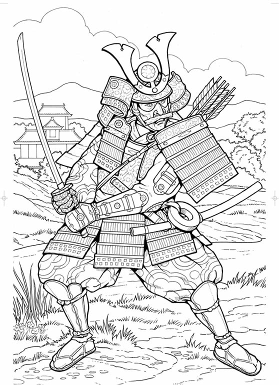 Samouraï en pleine action dans un décor traditionnel japonais