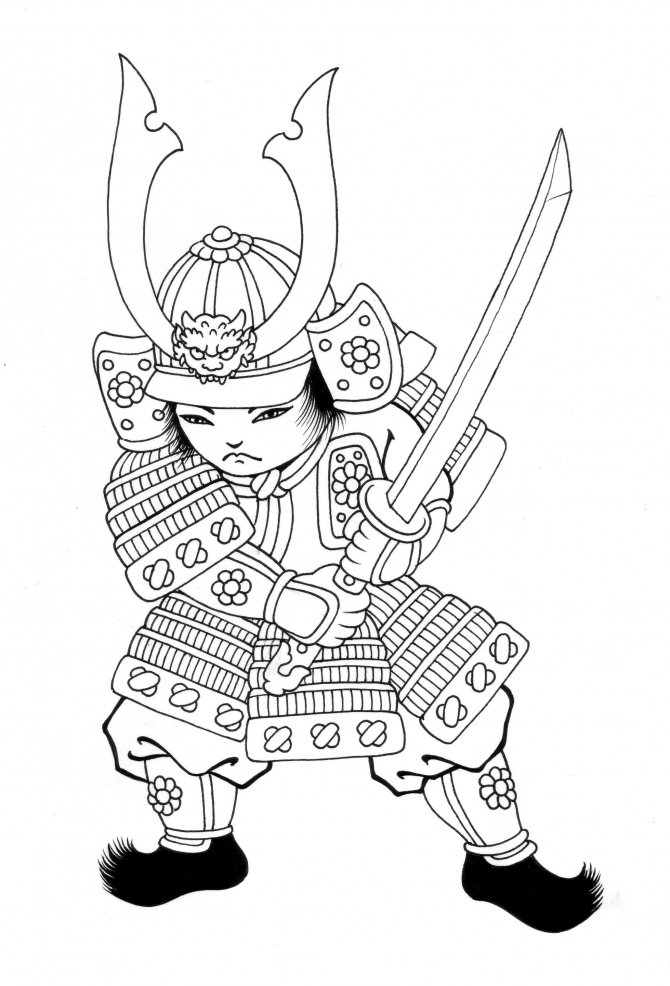 Un samouraï en pleine action dans un paysage japonais traditionnel