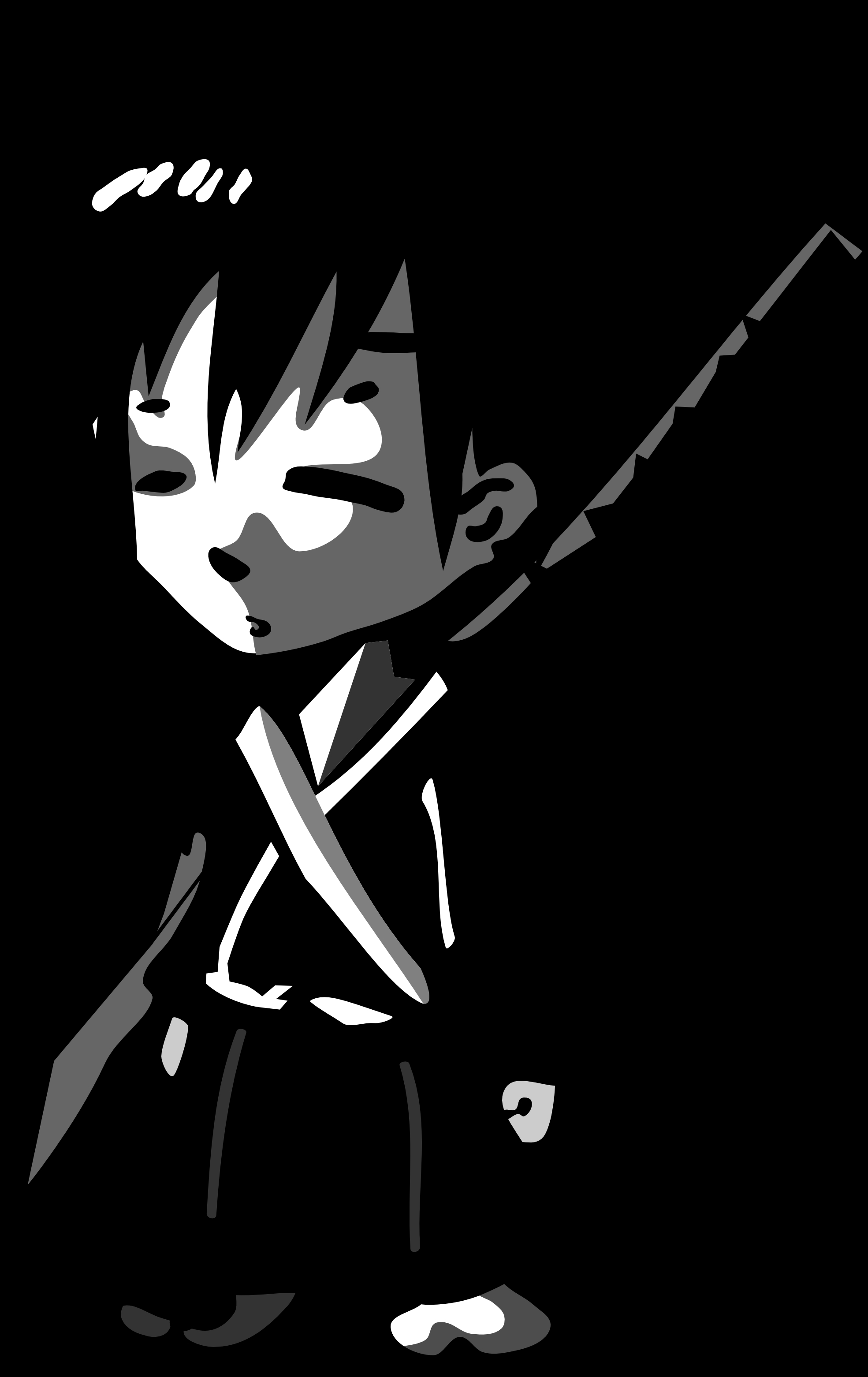 Samouraï en pleine action, armé de son katana dans un paysage japonais