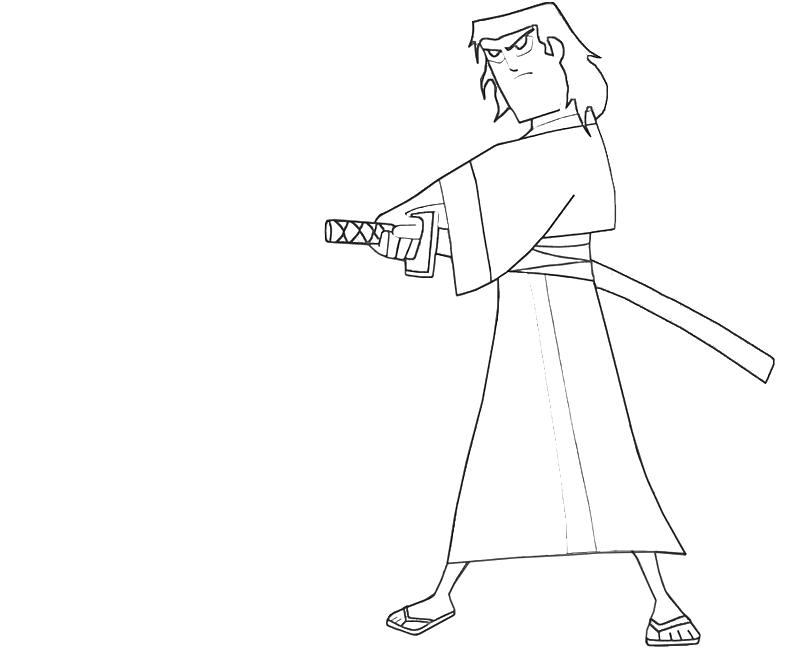 Samouraï en pleine action avec son katana dans un décor minimaliste