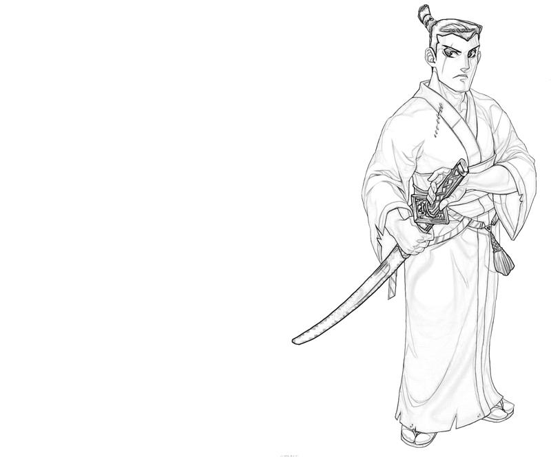 Un samouraï en pleine préparation au combat dans un décor traditionnel