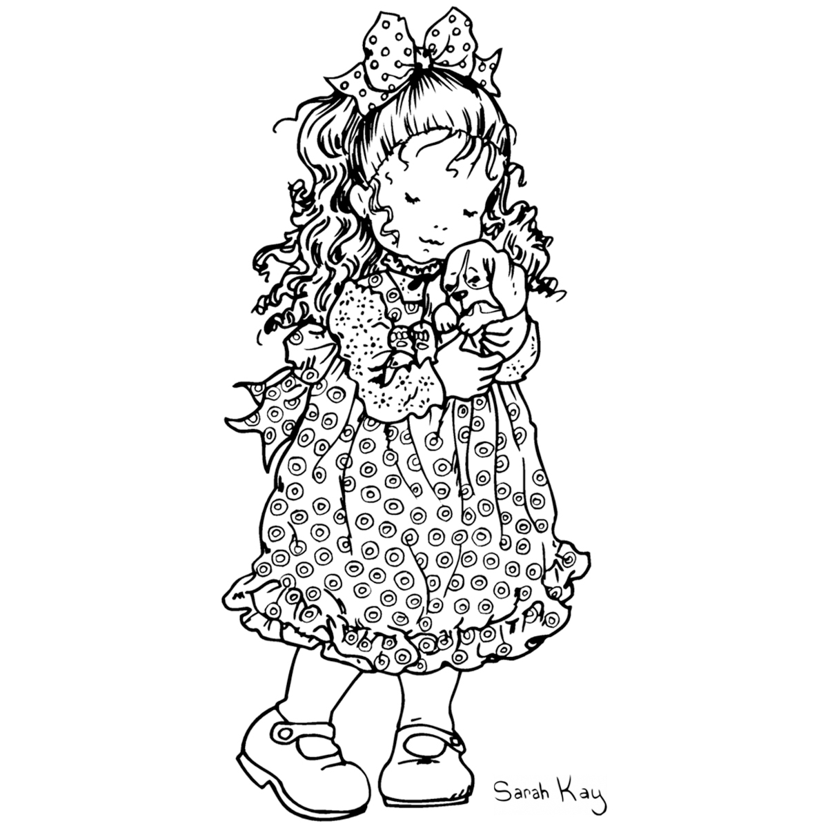 Une petite fille et son chat dans un jardin fleuri