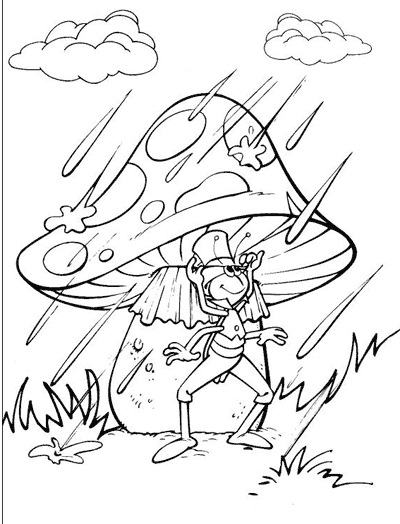 Coloriage d'une sauterelle sur une feuille de papier