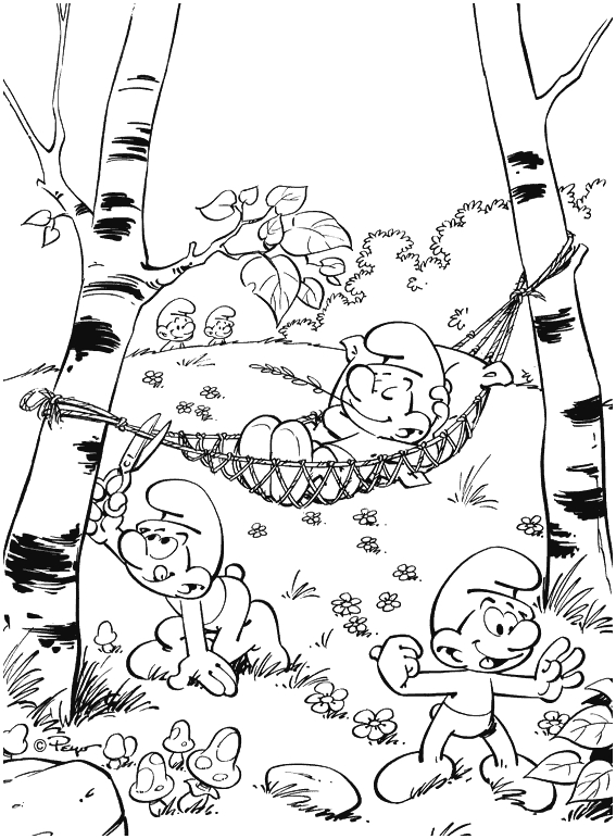 Les Schtroumpfs en pleine aventure dans la forêt
