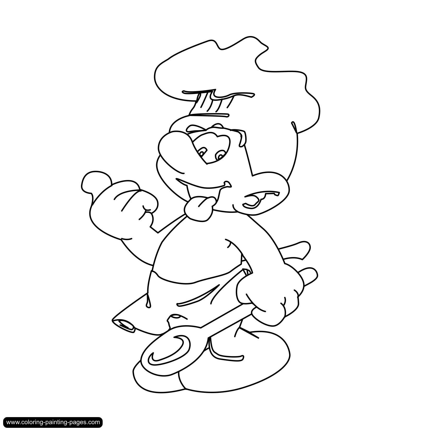 Coloriage des Schtroumpfs dans un cadre naturel