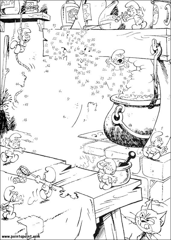 Schtroumpfs jouant ensemble dans un décor naturel