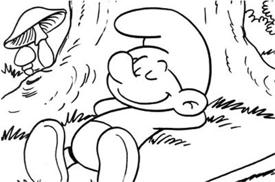 Coloriage des Schtroumpfs dans leur village animé