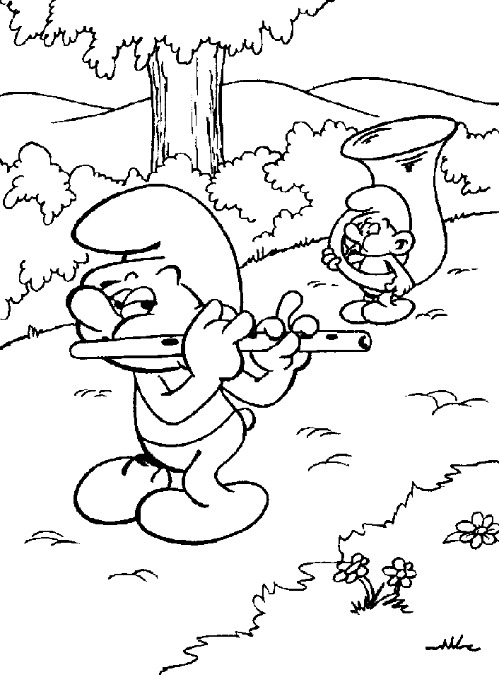 Schtroumpfs en pleine activité dans la forêt