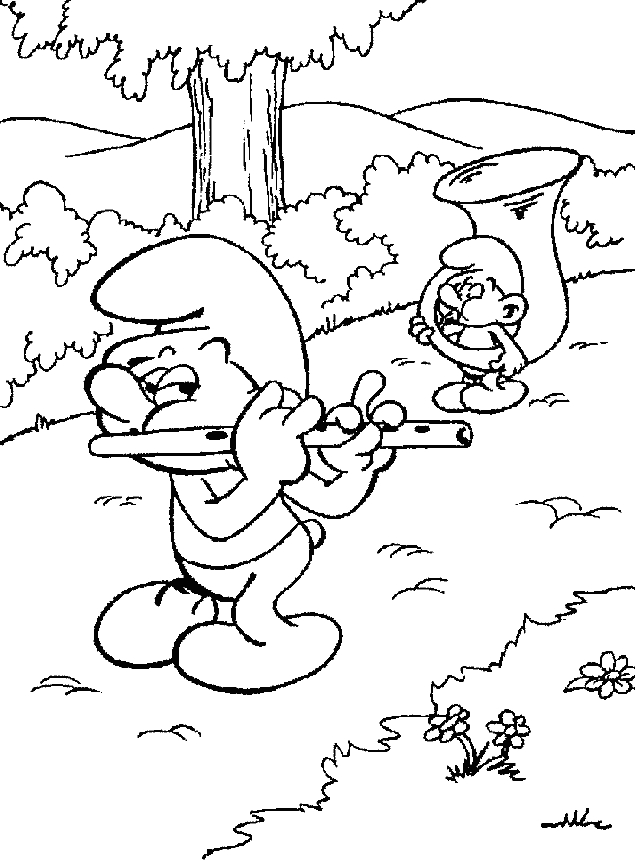 Schtroumpfs en pleine activité au cœur de la forêt