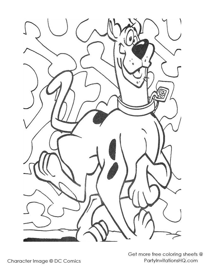 Coloriage de Scooby-Doo en pleine enquête avec ses amis