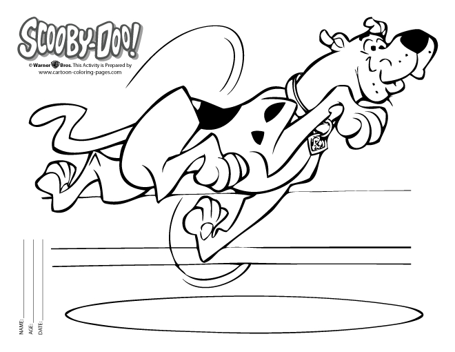 Coloriage de Scooby-Doo en pleine enquête avec ses amis