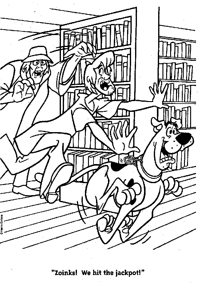 Coloriage de Scooby-Doo en pleine enquête sur un mystère