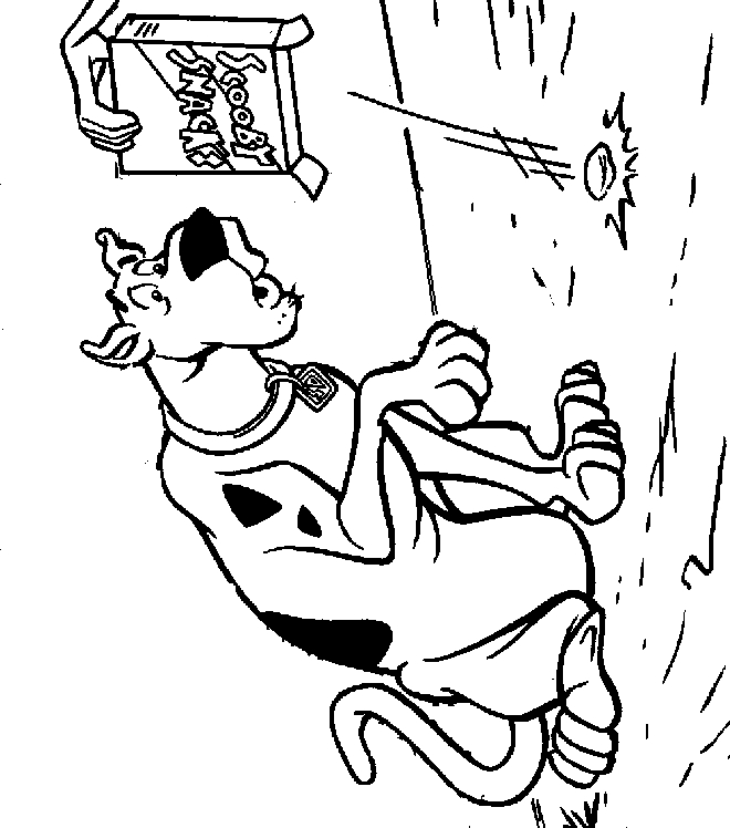 Coloriage de Scooby-Doo en pleine enquête dans un décor mystérieux