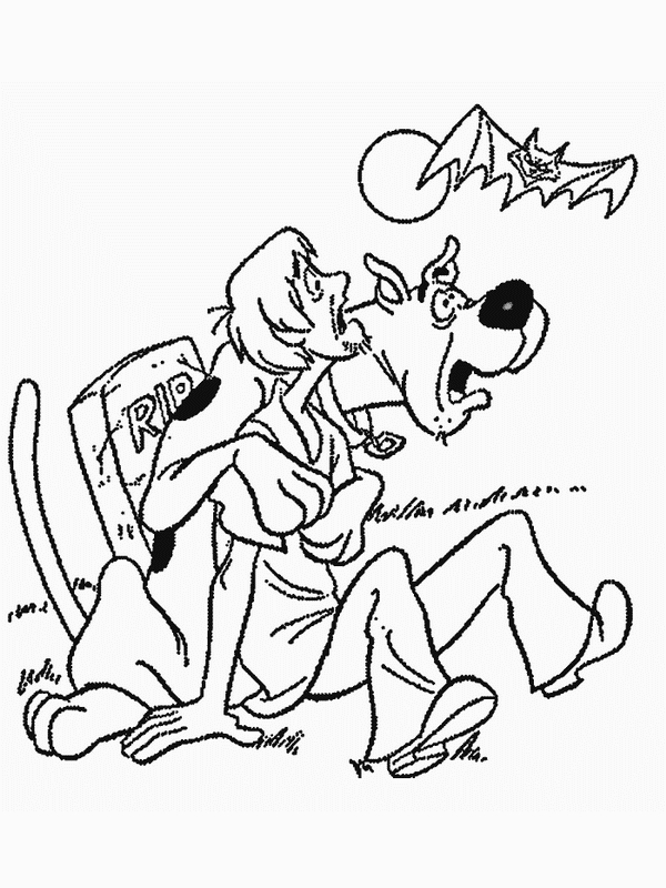 Scooby-Doo et Shaggy explorant une scène mystérieuse