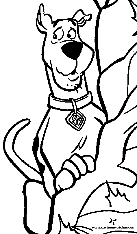 Coloriage de Scooby-Doo et Shaggy en pleine enquête mystérieuse
