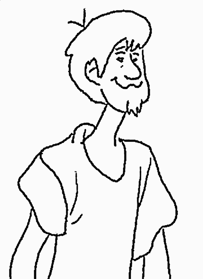 Coloriage de Scooby-Doo en pleine enquête sur un mystère