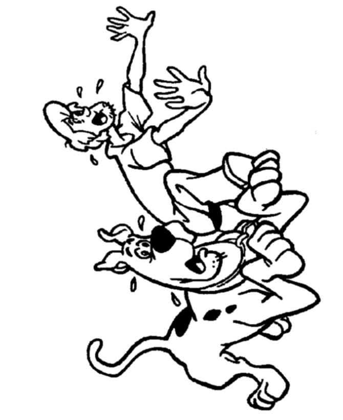 Coloriage de Scooby-Doo en pleine enquête avec Shaggy