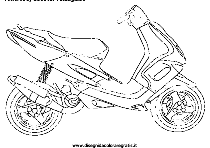Coloriage d'un scooter stylisé sur fond simple