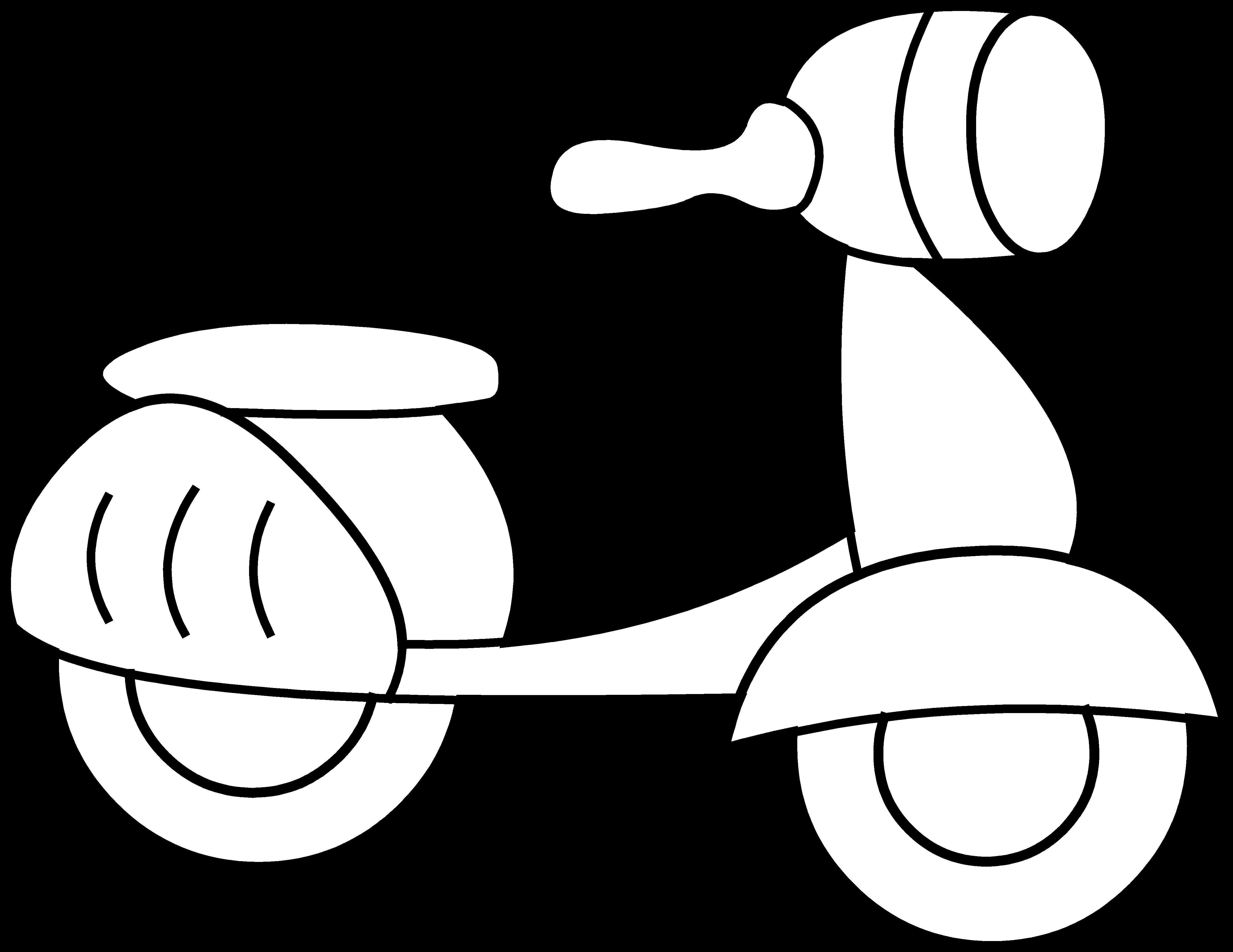 Coloriage d'un scooter sur une route ensoleillée