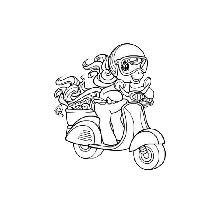 Coloriage d'un scooter stylisé sur fond minimaliste