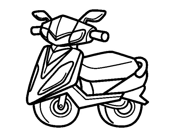 Coloriage d'un scooter stylisé sur fond simple