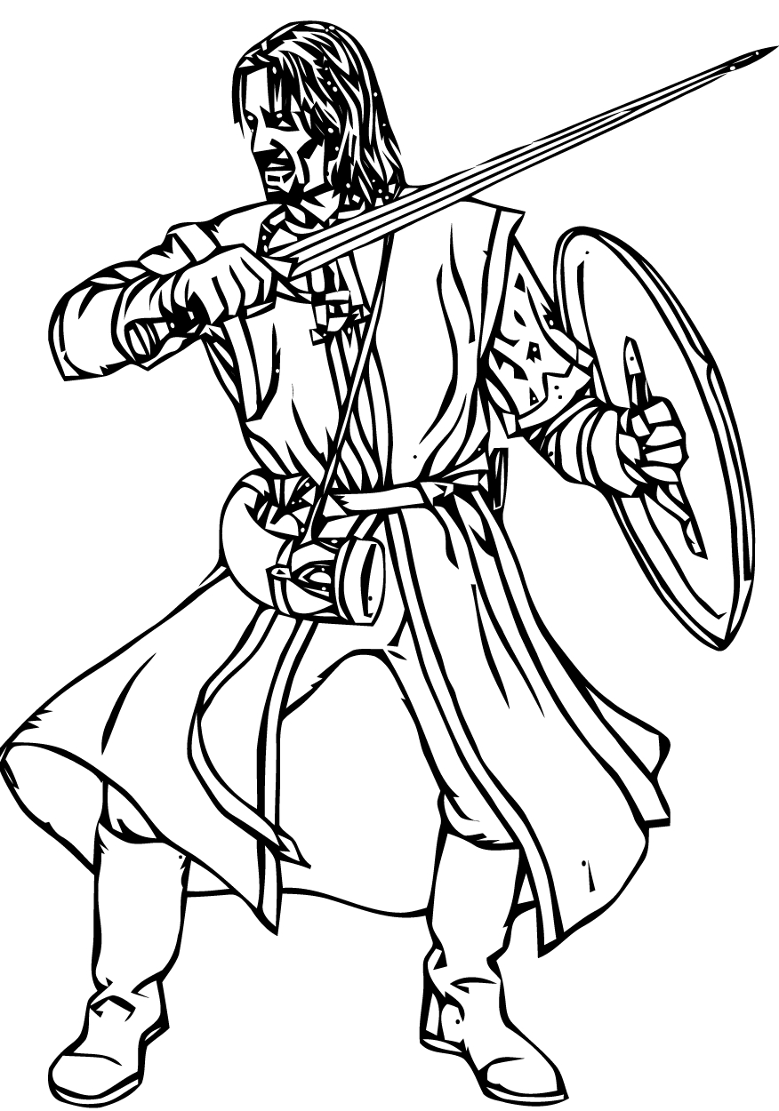 Coloriage du seigneur des anneaux avec des personnages emblématiques dans un décor fantastique