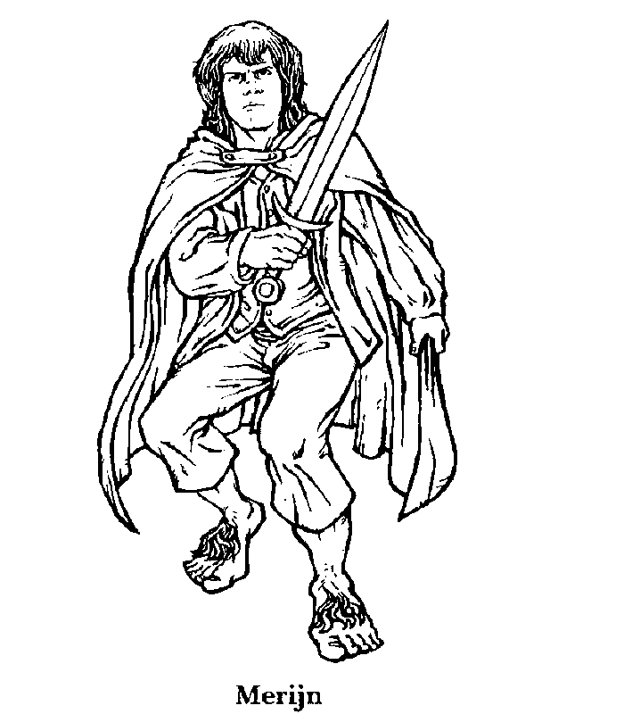 Coloriage du Seigneur des Anneaux avec des personnages emblématiques en pleine aventure