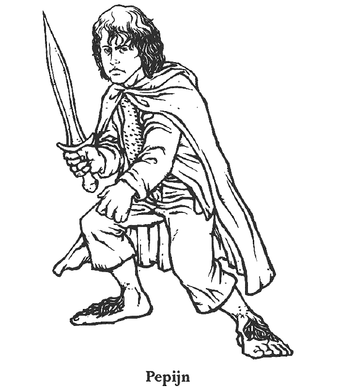 Frodo et Sam dans un paysage de la Terre du Milieu