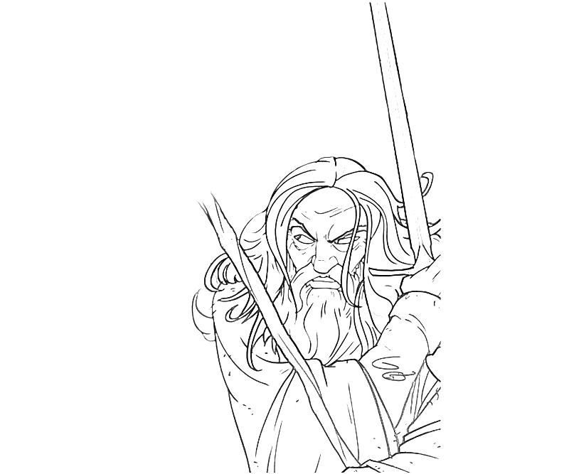 Coloriage du Seigneur des Anneaux : Frodo avec l'Anneau et la Montagne
