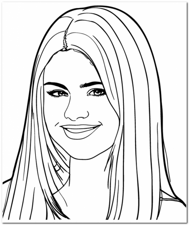 Coloriage de Selena Gomez en pleine performance musicale Coloriage de Selena Gomez en pleine performance musicale