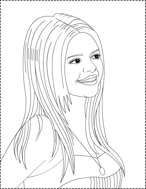 Coloriage de Selena Gomez en pleine scène musicale Coloriage de Selena Gomez en pleine scène musicale