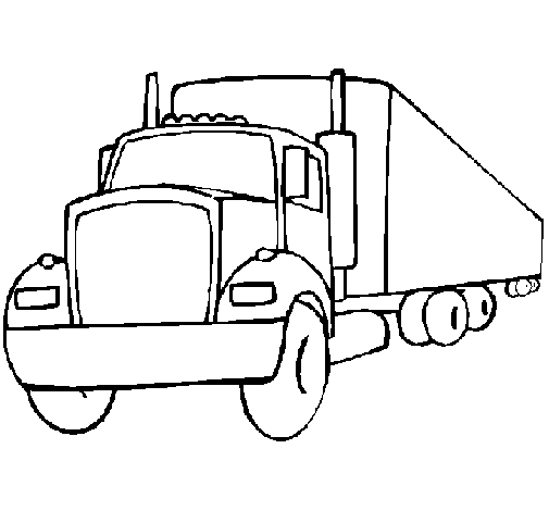 Coloriage d'une semi-remorque sur la route