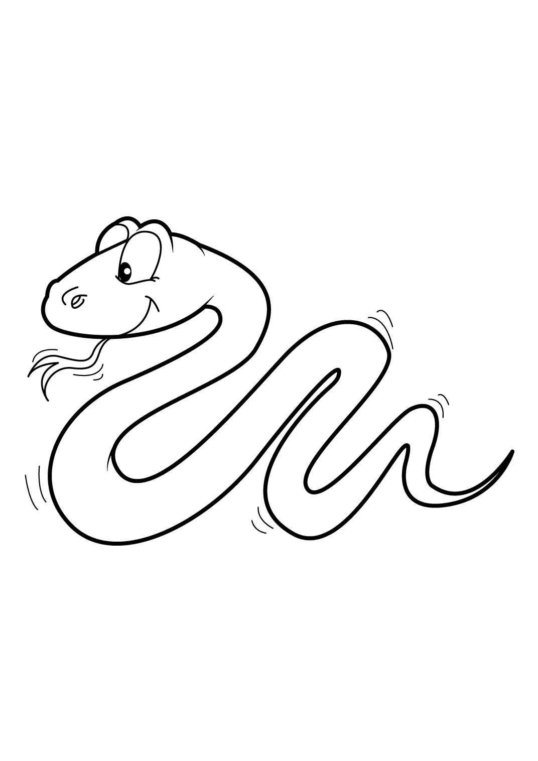 Coloriage d'un serpent se tortillant sur un rocher
