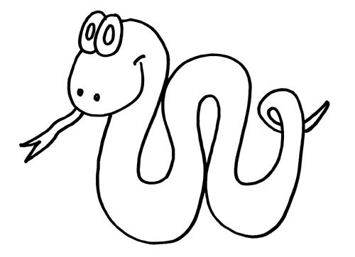 Coloriage d'un serpent enroulé sur un arbre avec des feuilles