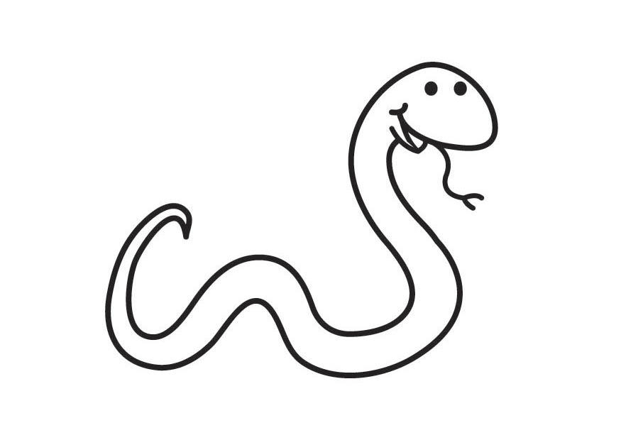 Coloriage d'un serpent enroulé sur un rocher au bord d'une rivière