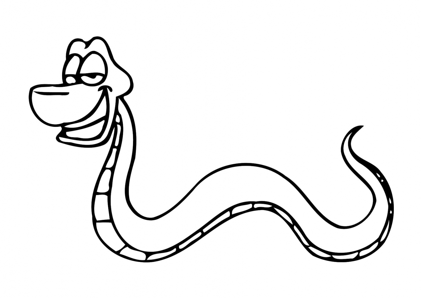Coloriage d'un serpent sinueux sur fond naturel