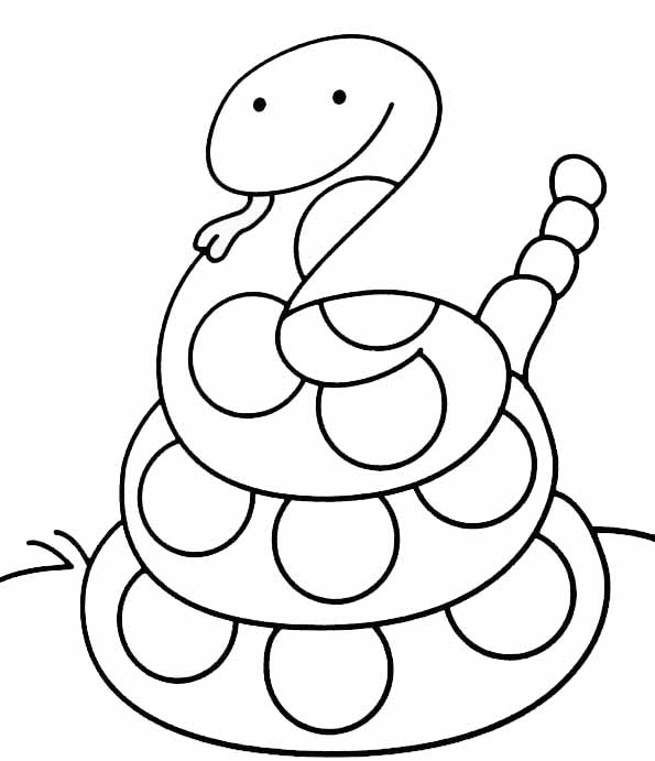Coloriage de serpent serpentant sur un fond naturel