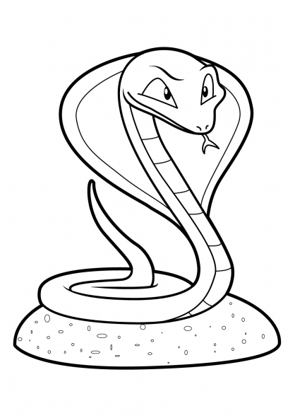 Coloriage d'un serpent sinueux sur un fond naturel